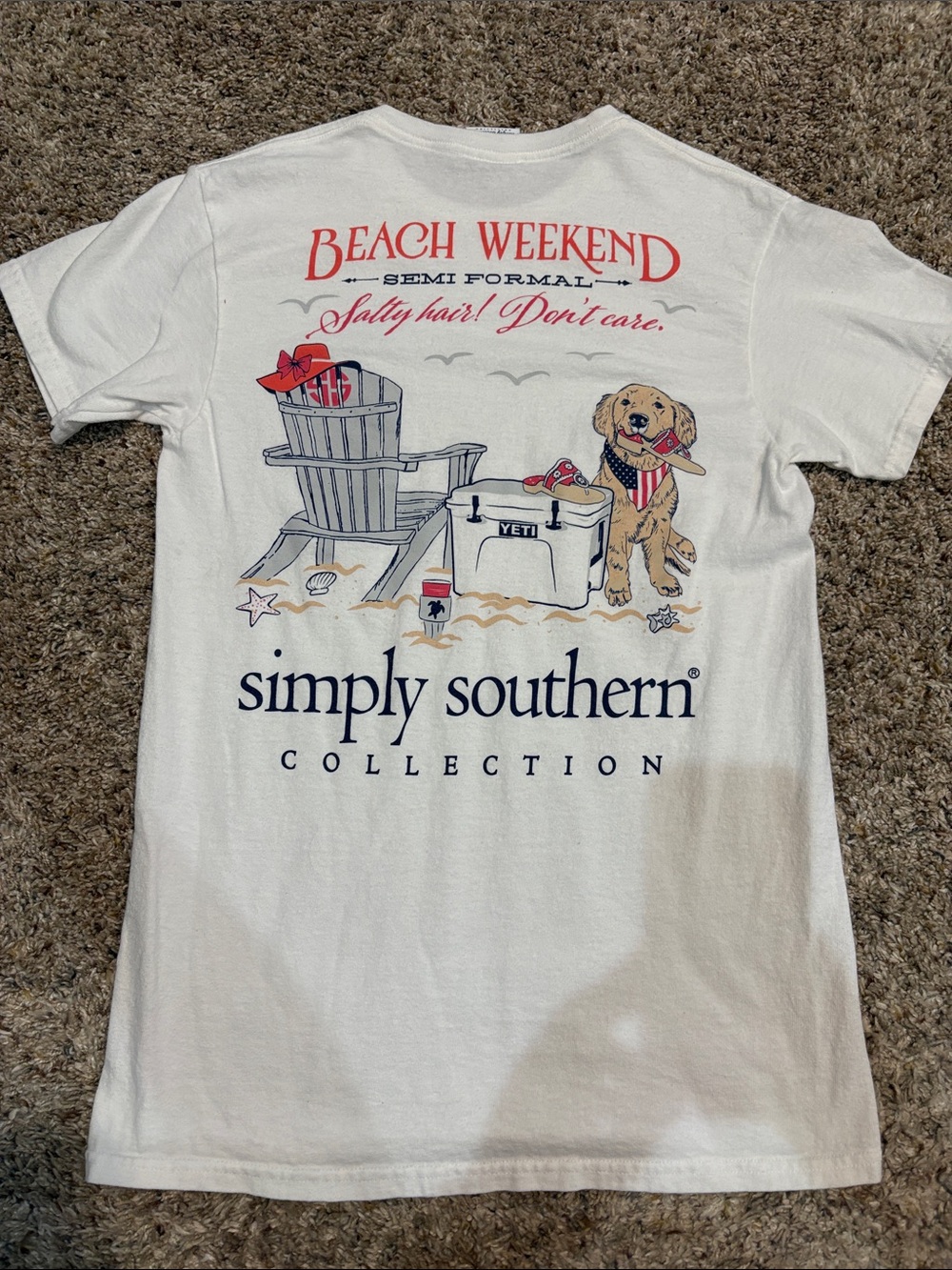 Simply Southern White 'Beach Weekend' Graphic Short Sleeve Tee